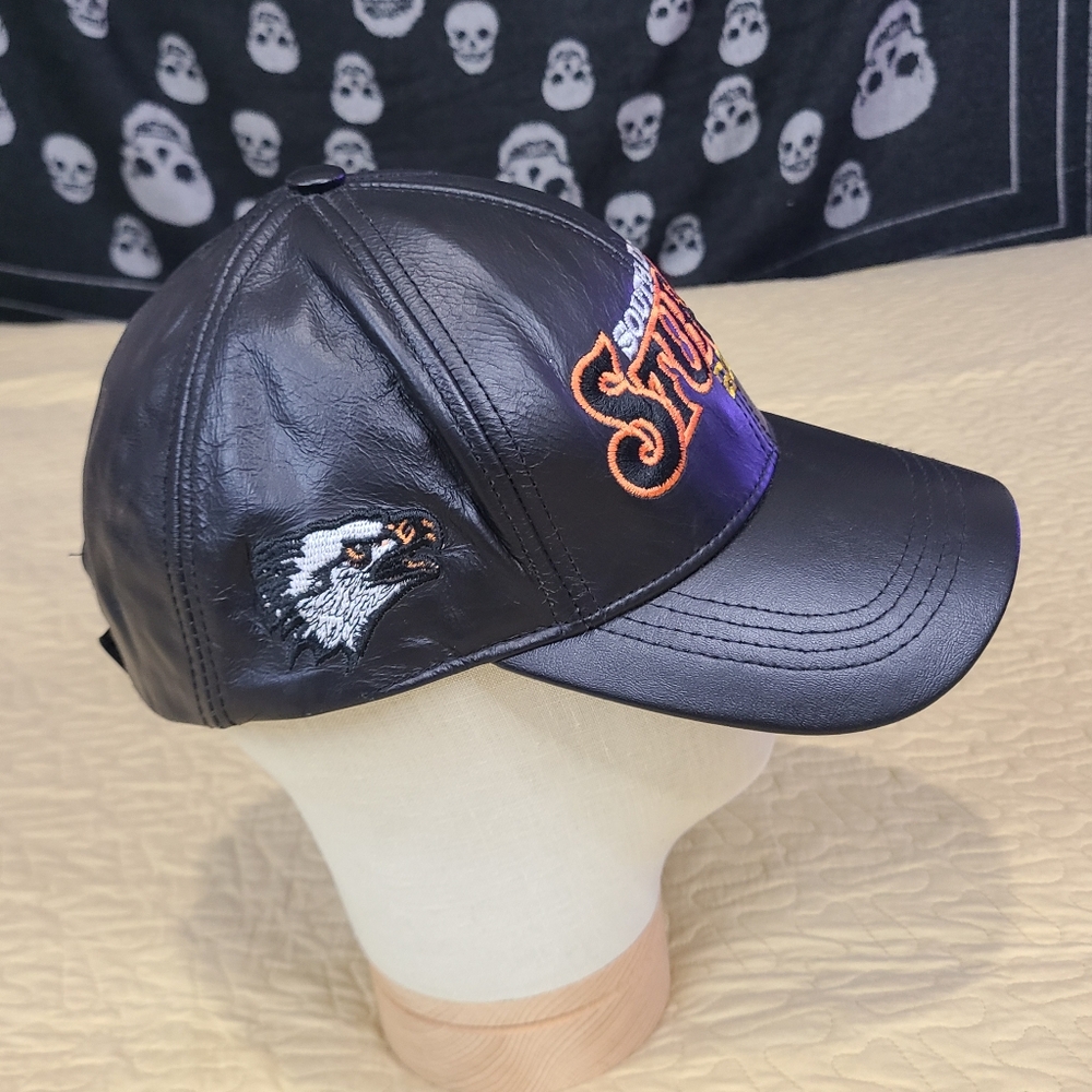 Vintage Sturgis North Dakota 2005 motorcycle bike rally leather strapback hat - Picture 5 of 8